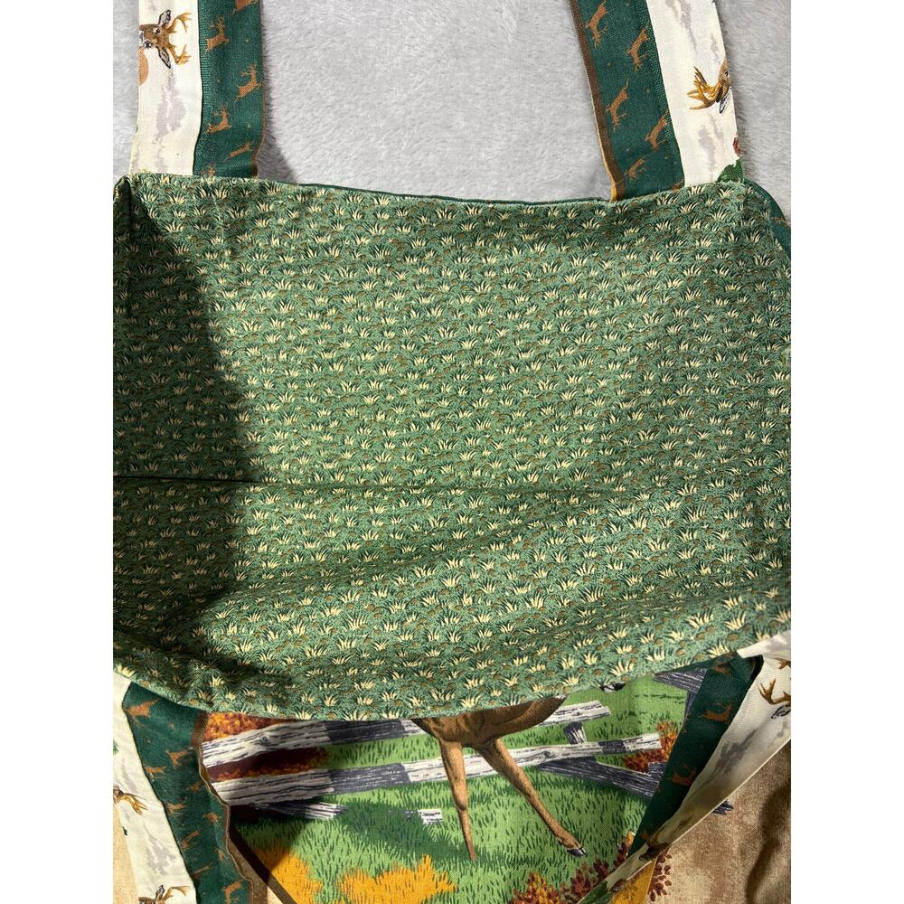 Handmade Deer Outdoors Print Tote Bag Nature Forest Shoulder Bag Canvas Style - Picture 6 of 10